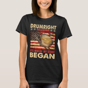 Drumright Oklahoma Usa Vlag 4 juli T-shirt