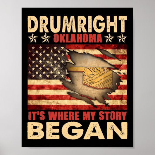 Drumright Oklahoma Vlag VS 4 juli Poster (Voorkant)