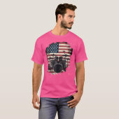 Drums Amerikaanse Vlag 4 juli Patriottische Muzika T-shirt (Voorkant volledig)
