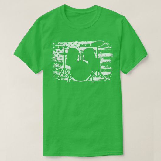 Drums Amerikaanse vlag Drummer T-shirt (Design voorkant)
