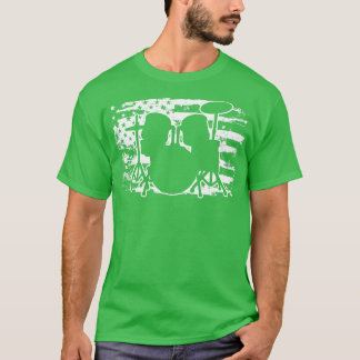 Drums Amerikaanse vlag Drummer T-shirt