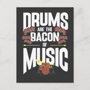 Drums Bacon Music Instrument Drummer Percussion Briefkaart