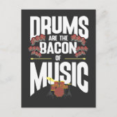 Drums Bacon Music Instrument Drummer Percussion Briefkaart (Voorkant)