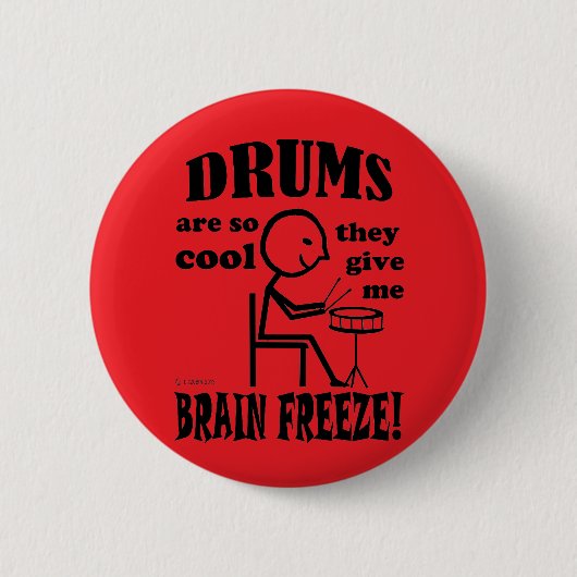 Drums, Brain Freeze Ronde Button 5,7 Cm (Voorkant)