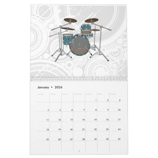 Drums Calendar Kalender (Jan 2026)