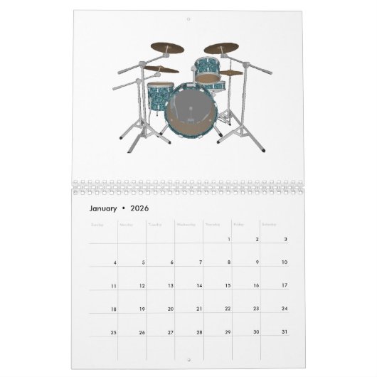 Drums Calendar Kalender (Jan 2026)