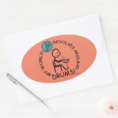 Drums - de wereld revolt rond ovaal teken ovale sticker (Envelop)
