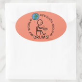Drums - de wereld revolt rond ovaal teken ovale sticker (Tas)