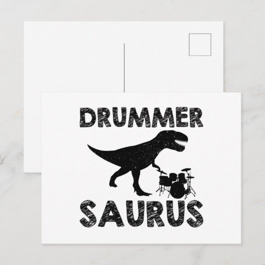 Drums Dinosaurs | Drummer Musician Gifts Briefkaart (Voorkant / Achterkant)