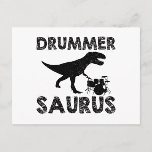 Drums Dinosaurs   Drummer Musician Gifts Briefkaart