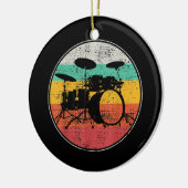Drums Drummer Band Drumset Retro  Keramisch Ornament (Links)