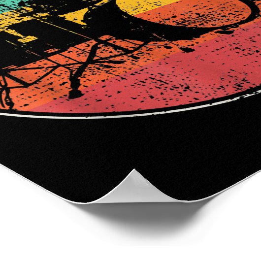 Drums Drummer Band Drumset Retro  Poster (Hoek)