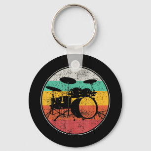 Drums Drummer Band Drumset Retro Sleutelhanger
