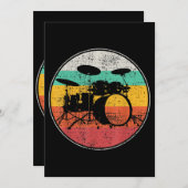 Drums Drummer Band Drumset Retro Vintage Kaart (Voorkant / Achterkant)