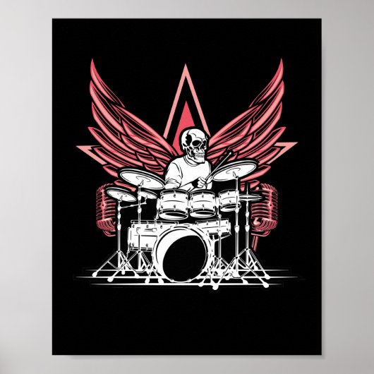 Drums Drummer Musicus Drumsticks Poster (Voorkant)