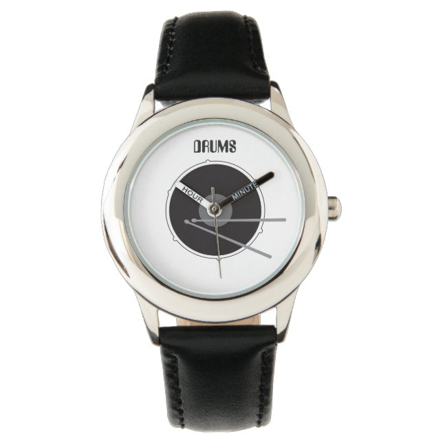 Drums Drummer Percussie Minimal Rockmuziek Cool Horloge (Voorkant)