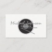 Drums Drummer Percussie Minimale Zwarte Muziek Coo Visitekaartje (Voorkant)