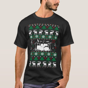 Drums Drummer Ugly KerstSweater T-shirt