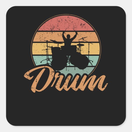 Drums | Drumming Lover Drummer Gift Vierkante Sticker (Voorkant)