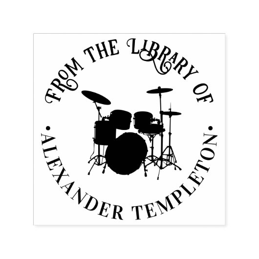 Drums Drumstel Muziekinstrument Bibliotheek Boek Zelfinktende Stempel (Design)