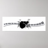 Drums en banner met pianotoetsenbord poster (Voorkant)