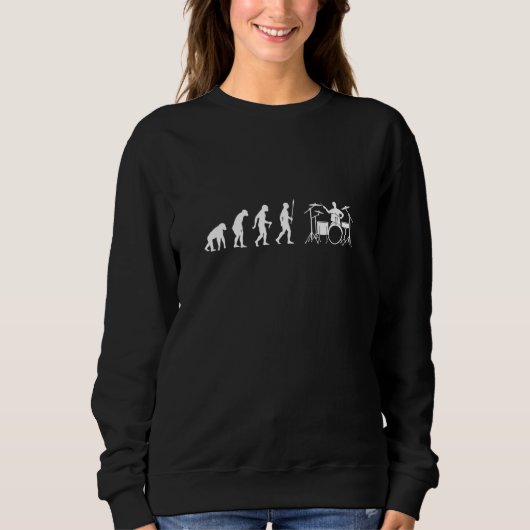 Drums Evolution Musician Instrument Humor Trui (Voorkant)
