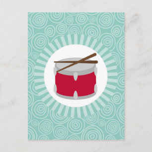 Drums Fun Turquoise Swirl Music Briefkaart