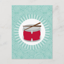 Drums Fun Turquoise Swirl Music Briefkaart
