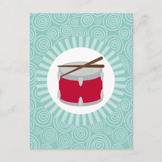 Drums Fun Turquoise Swirl Music Briefkaart (Voorkant)