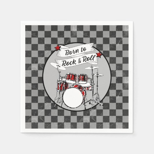 Drums Geboren in Rock & Roll Drummer Party Drum Ki Servet (Voorkant)