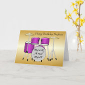 Drums Gepersonaliseerde neef Verjaardag Kaart (Gele Bloem)