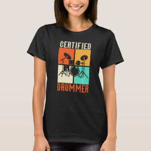Drums Grunge Drumset Retro Style Certified T-shirt