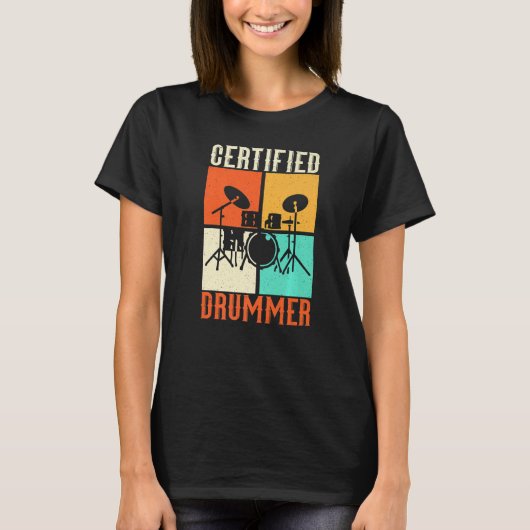 Drums Grunge Drumset Retro  Style Certified T-shirt (Voorkant)