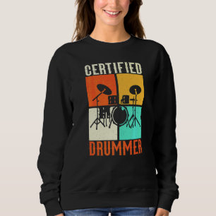 Drums Grunge Drumstel Retro Vintage Stijl Gecertif Trui