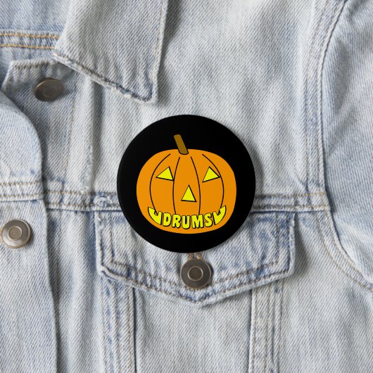 Drums Halloween Pumpkin Ronde Button 7,6 Cm (In situ)