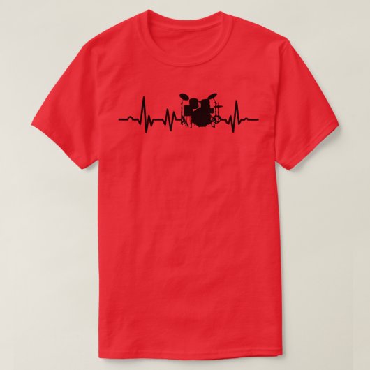 Drums Heartbeat Drummers percussionisten T-shirt (Design voorkant)