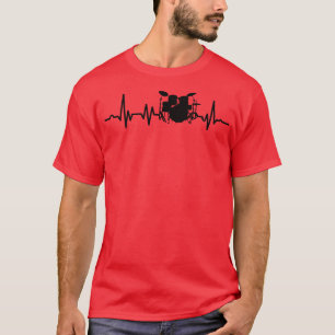 Drums Heartbeat Drummers percussionisten T-shirt