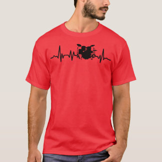 Drums Heartbeat Drummers percussionisten T-shirt