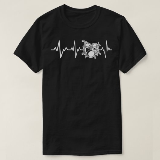 Drums Heartbeat Gift Drum Set Instrument Drummer T-shirt (Design voorkant)