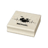 Drums Heartbeat voor drummers gepersonaliseerd Rubberstempel (Stempel)