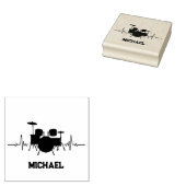 Drums Heartbeat voor drummers gepersonaliseerd Rubberstempel (Gestempeld)