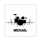 Drums Heartbeat voor drummers gepersonaliseerd Rubberstempel (Afrduk)