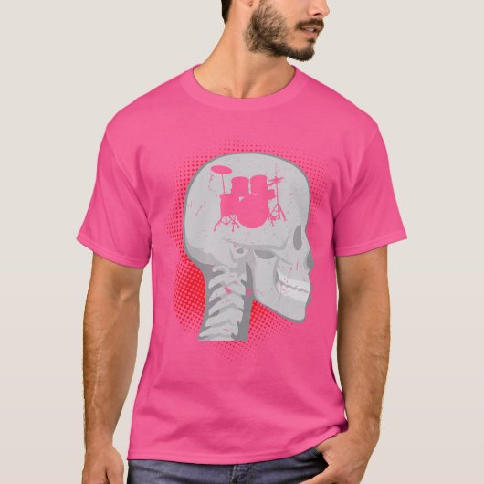 Drums in het hoofd drummer t-shirt (Voorkant)