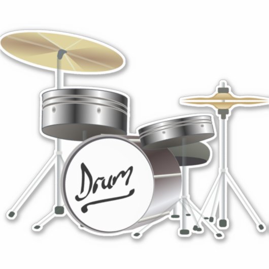 drums-instrumenten-muziekdrum sticker (Voorkant)