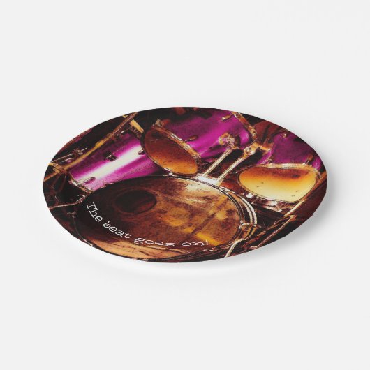 Drums, jam voor gebruik buitenshuis papieren bordje (Gekanteld)