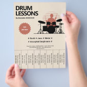 Drums Lessons Tear Off Strips Flyer (Hand)