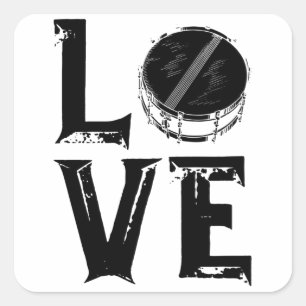 Drums Love   Drummer Musician Gifts Vierkante Sticker