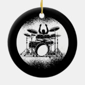Drums Mannen Vrouwen Drum Kit Music Gift Keramisch Ornament (Achterkant)