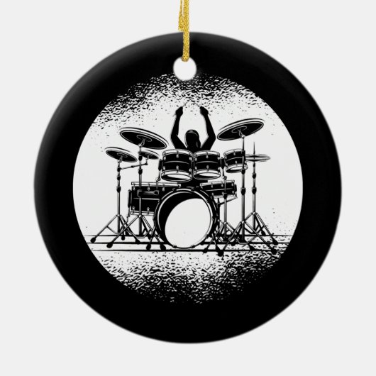 Drums Mannen Vrouwen Drum Kit Music Gift Keramisch Ornament (Achterkant)