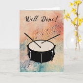 Drums Marching Band Performance Gefeliciteerd Kaart (Gele Bloem)